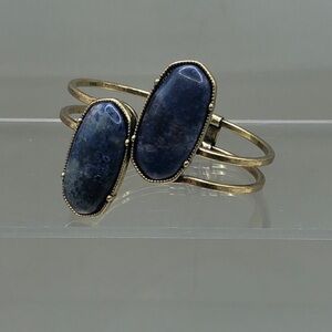 Statement size sodalite stones clamper bracelet dressy dress up night out.